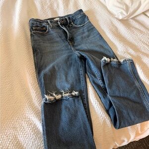 Good American good curve straight Jeans, 0/25, super high rise 28”